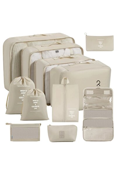 Choice14 11 PCS Beige 7/8/9/10 Pcs Set Travel Organizer Storage Bags Suitcase...