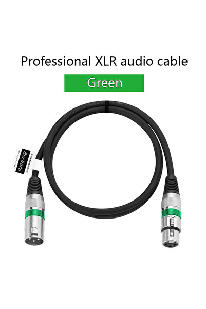 Choice13 كابل تمديد ميكروفون احترافي بطول 1 متر، أخضر، من نوع XLR ذكر إلى XLR...