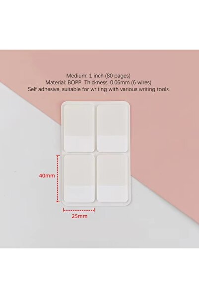 Choice1 4x2.5cm 80 stickers 40/80/160 Pages Frosted Simple Pure White Index S...