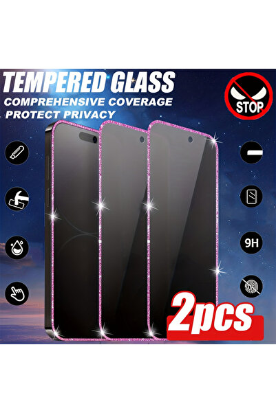 Choice8 iPhone 16 Pro Anti Peeping 2 Pieces NNBILI 2Pcs Pink Rainbow Privacy ...