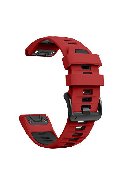 Choice33 1PCS QuickFit 22mm Red Black Sport Silicone Strap for Fenix 8 Pro 47...