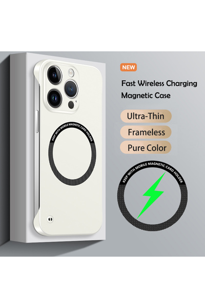 Choice87 iPhone 13 mini Ivory Luxury Ultra Slim Magnetic Frameless Solid Colo...
