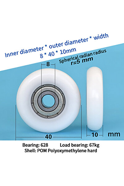 Choice onesize 8*10*40mm Nylon Round Type Roller High Quality Door Window Dra...