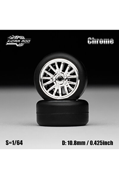 Choice7 MMW59 1/64 Model Car Electroplated Silver Wheels with Fixed Tires Com...