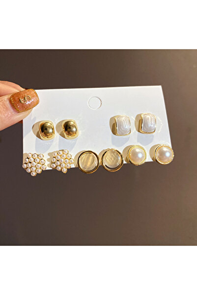 Choice 10 Pcs set 8 6/10/12 Pcs Simulated Pearl Round Square Stud Earrings Sm...
