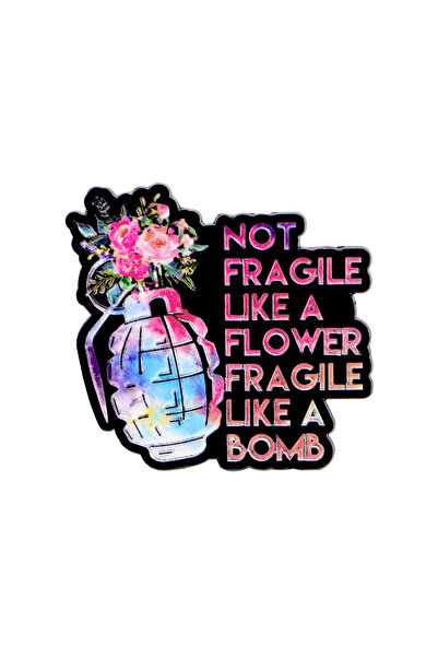 Choice7 2 Not Fragile Like A Flower Brooches For Women Feminism Enamel Pin Me...