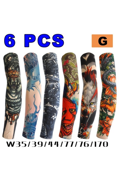 Choice3 G 6 Pcs Tattoo Sleeves Sun Protection Men Women Summer Seamless Arm C...