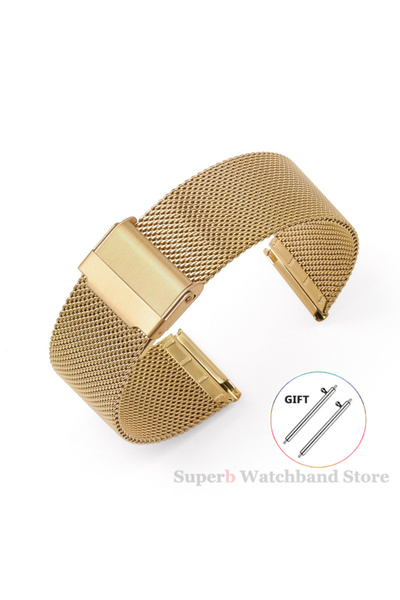 Choice26 20mm Gold Milanese Strap Universal Bracelet Quick Release 18mm 20mm ...