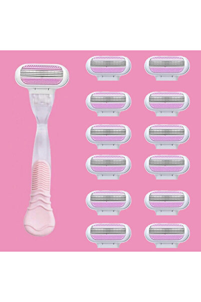 Choice6 C766-1handle 12blade Safety Razor Blades Women Beauty Bikini Hair Rem...
