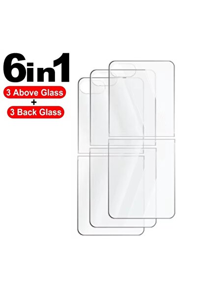 Choice for Z Flip 7 6 in 1 Set For Z Flip 7 Back Screen Protector Tempered Gl...