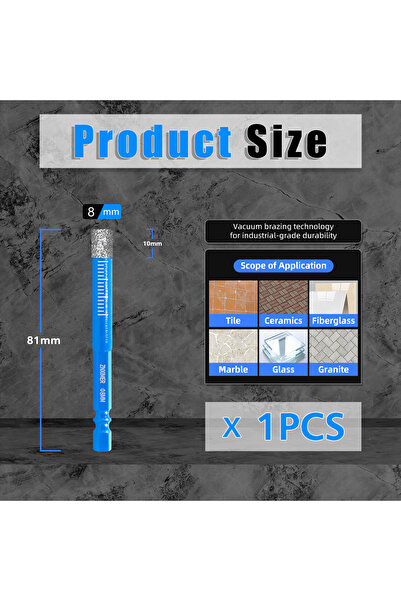 choice2 Hexagonal 8mm 5-16mm Hexagonal Shank Brazed Dry Ceramic Tile Drill Bi...