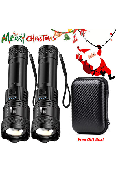 Choice SET A Super Bright Flashlight USB Rechargeable LED Long Range Tactical...