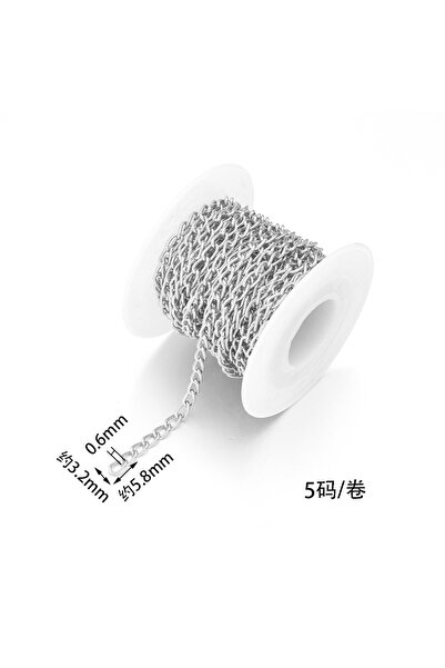 Choice6 5.8x3.2x0.6mm 5Yards 2-5Yards/Roll Aluminum Twisted Chains Gold Silve...