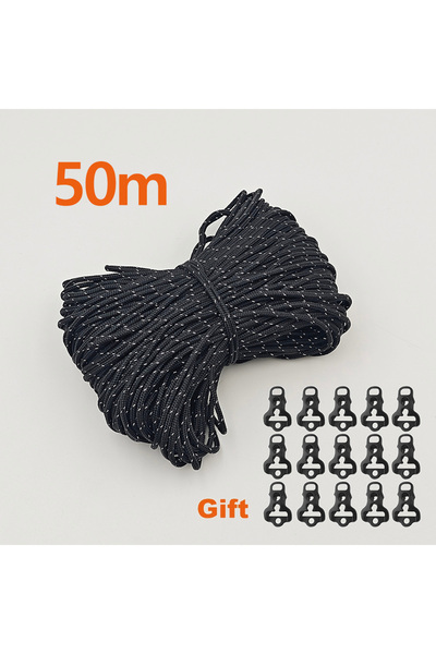 Choice 50m rope black 2.5mm Reflective Tent Rope High Strength 20m 25m 50m Mu...