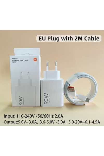 Choice3 XIAOMI EU Plug Add 2M 90W Charger Original Mi Turbo Fast Charging Ada...