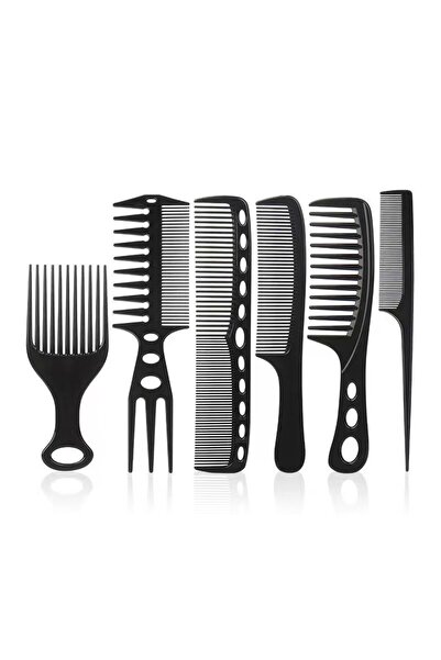 choice2 black 6-Piece Plastic Hair Combs Set - Men’s Pompadour Styling Comb, ...