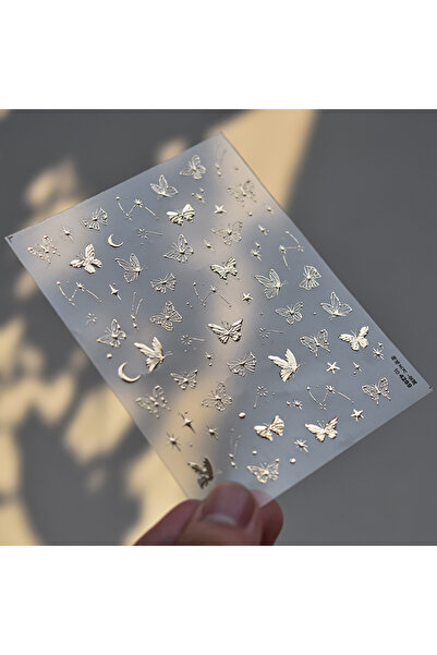 Choice9 1pcs Shiny Butterfly Nail Parts Sticker 5D Shell Light Nail Art Stick...