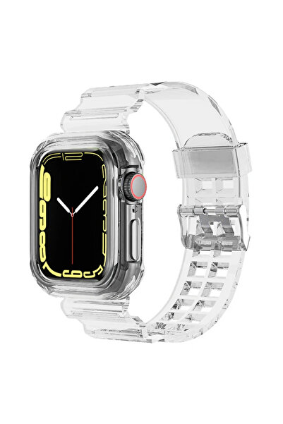 Choice 38mm 40mm 41mm Clear Clear Band + Case for Watch Series 9 8 7 49mm 45m...