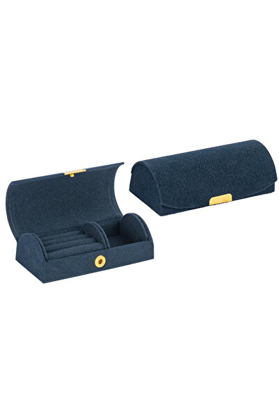 Choice1 A0278-Dark blue Arched Portable Jewelry Storage Box Portable Business...