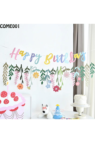 Choice None Birthday-Flower Jungle Forest Theme Flower Garland Banner Classro...