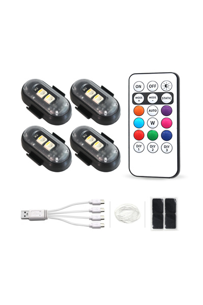 Choice 4 قطع 2/4/6 × مصابيح LED للسيارة تعمل بالتحكم عن بعد، مصابيح تحذير متع...