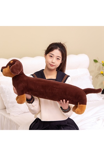 Choice about 60cm Brown Dachshund Plush Long Pillow Brown Dog Body Pillow Ani...