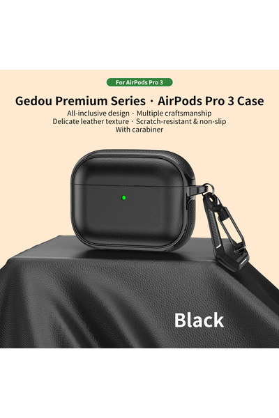 Choice10 for Airpods 4 black Leather Texture Case for Airpods 1 2 3 4 Pro Air...