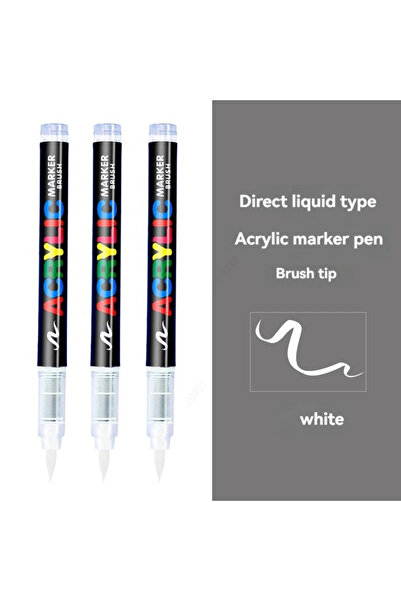 Choice white-3Pcs 3Pcs Acrylic White/Black/Red/Blue Marker Brush Pens Art Mar...