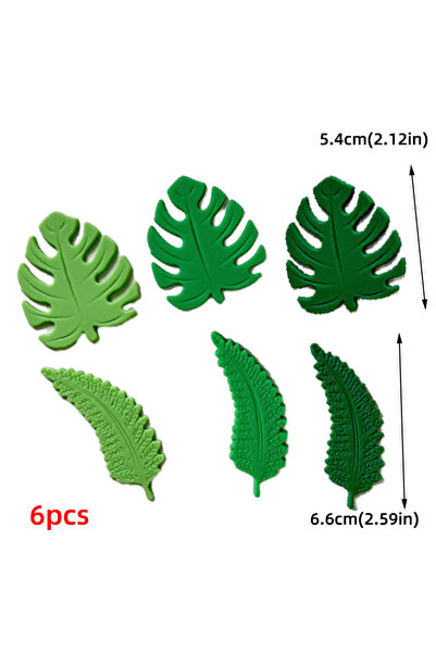 Choice3 6pcs leaves Jungle Safari Animal Cake Topper Set Lion Elephant Giraff...