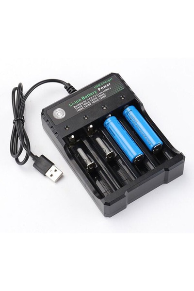 choice2 4 Ports 18650 Li-ion Battery Charger 2 3 4 Slots 110V 220V USB A Port...