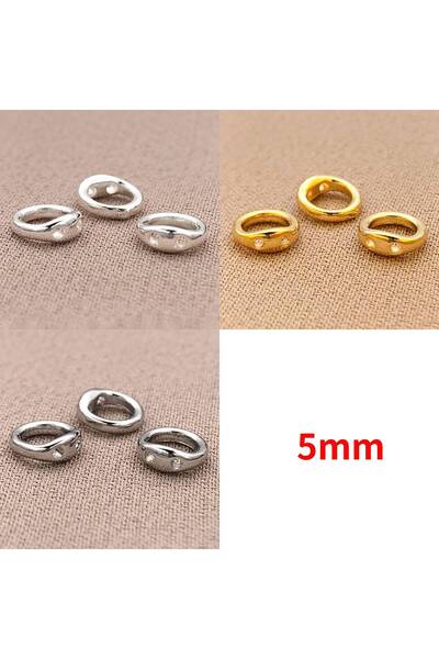 choice2 silvery 5mm 10pcs 18K Gold Plated Brass End Cap For Jewelry Making En...