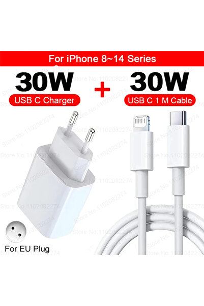 Choice EU 2IN1(6-14 Series) For 30W PD Fast Charger For iPhone 16 15 14 13 11...