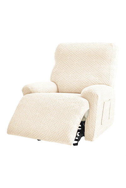 choice2 Beige cover 4pcs/set Split Recliner Chair Cover Jacquard Elastic Recl...