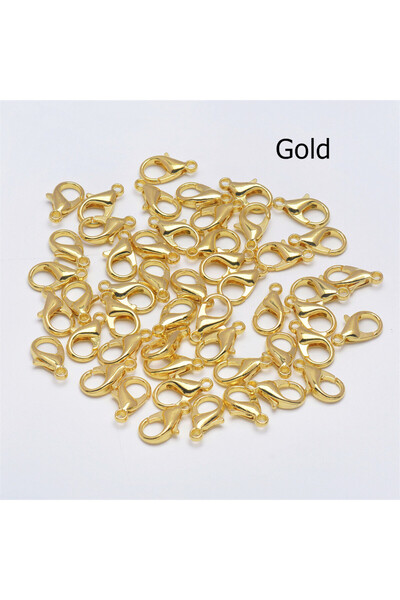 Choice 12mm x 50pcs gold color 50Pcs 10 12 14 16 18 21mm Lobster Clasps Silve...