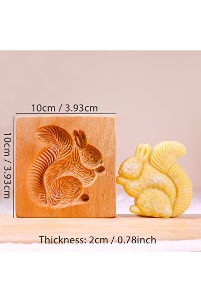 Choice14 Long-haired squirrel Wooden Speculaas Cookie Molds with Animals Patt...