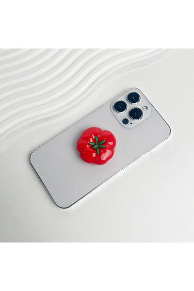 Choice3 Tomato Cute Tomato Phone Stand Magnetic Socket Grip Phone Holder For ...