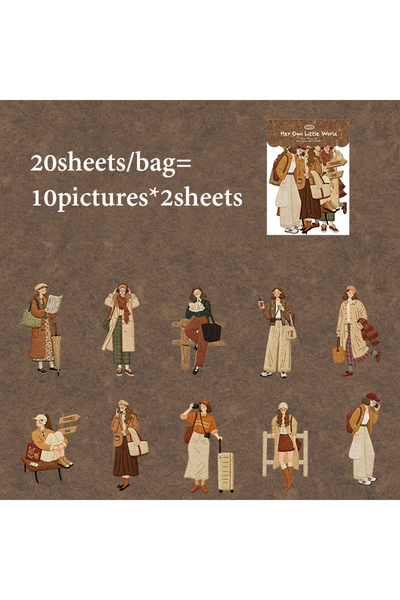 Choice5 S31047-6 ماركة Mr.Paper، 20 قطعة/كيس، ملصقات ذات طابع شخصيات مع نقش ب...