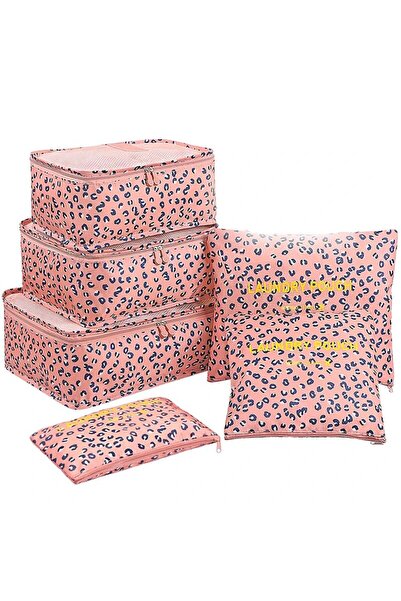 Choice Leopard print 6pcs Large Six Piece Travel Storage Bag Classification S...