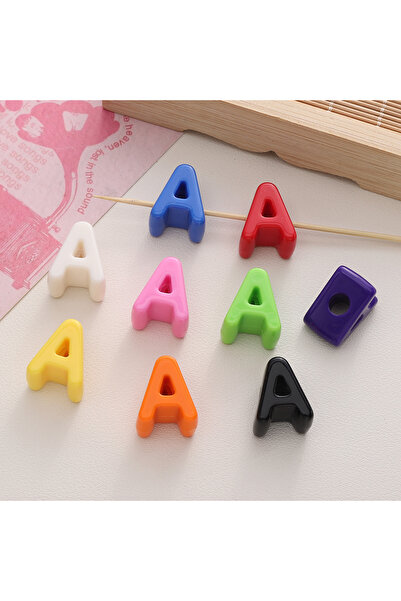Choice17 10Pcs A 10pcs Colorful Acrylic Letter Beads, Large Hole Solid Color ...