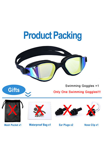 Choice7 Only -Black Blue Unisex Adult Swimming Goggles – Anti-Fog Swim Glasse...