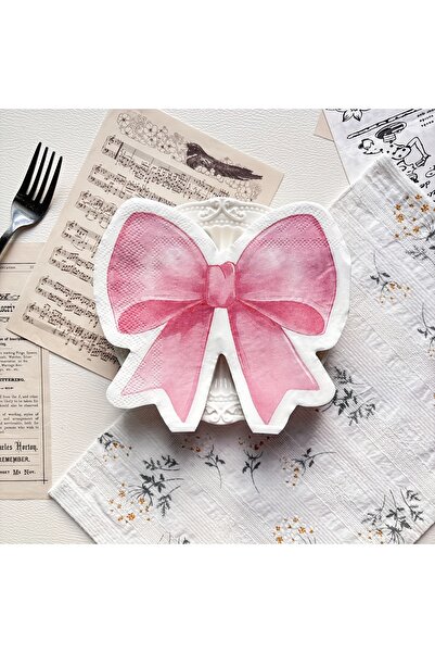 choice2 20pcs Pink 20/40/60Pcs Pink Bow Napkins, for Bow Party Supplies, Pink...
