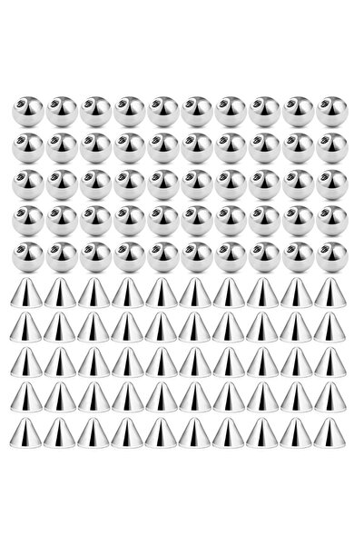 Choice 3mm 100pcs 16G 3mm 4mm Replacement Spare BALLS SPIKES Labret Barbell B...