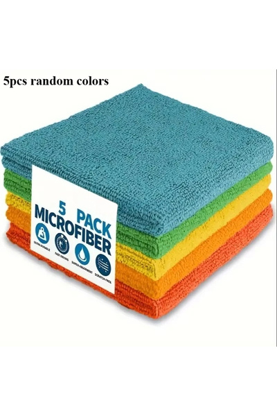 Choice 5pcs random colors 5/10/25pcs Microfiber Cleaning Cloth, Assorted Colo...