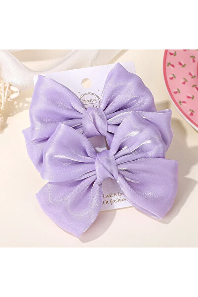 Choice7 FJ4708-2A-33 2Pcs/lot Big Bows Chiffon Hair Clips Cheer Bowknot Hairp...