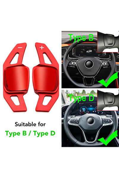 Choice Red Aluminum Car Steering Wheel Shift Paddle Extension for VW Golf 8 M...