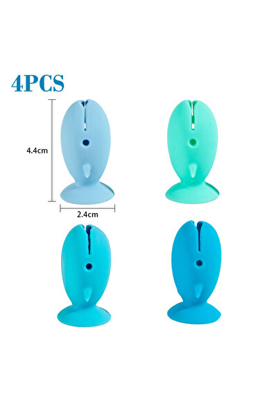 Choice 4PCS 4/8PCS Fish Shape Toothbrush Holder Silicone Standing Toothbrush ...