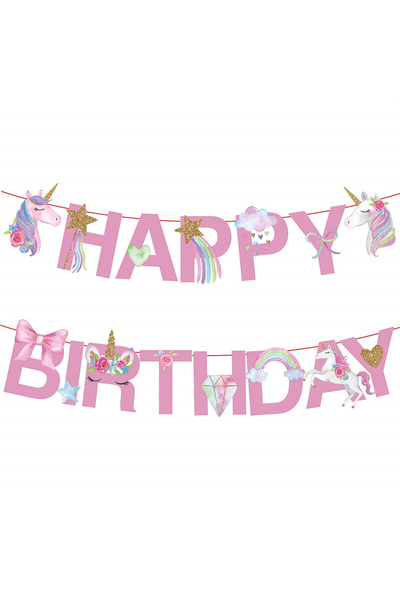 Choice Unicorn HB Banner Unicorn Theme Happy Birthday Banner for Birthday Par...
