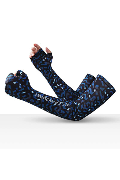 choice2 Blue Camouflage Ice Silk Arm Sleeves for Men And Women Summer Cool Sp...