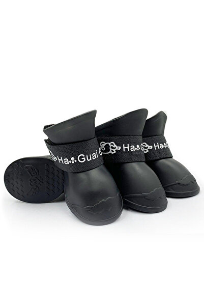 Choice16 L black Pet silicone rain shoes anti-dirty non-slip waterproof dog s...