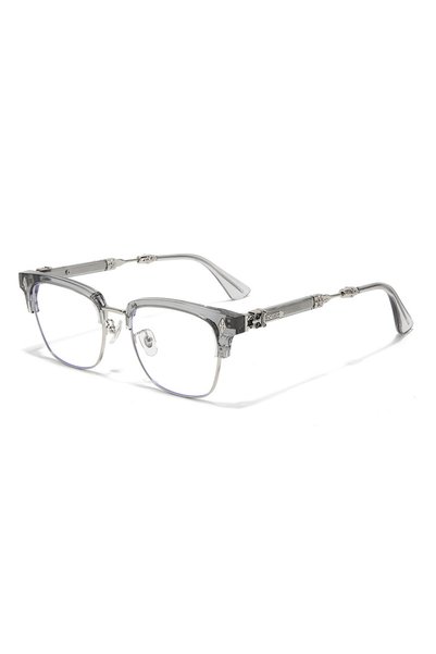 Choice Grey silver Trendy Oversized TR Frame Glasses for Men, Blue Light Bloc...